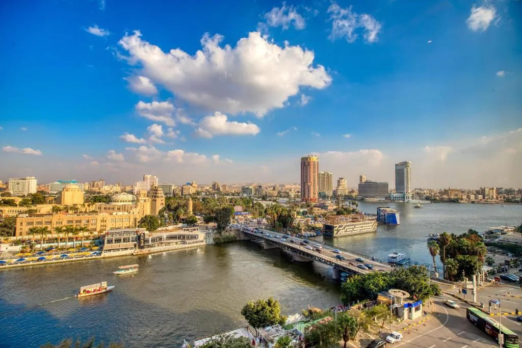 The Nile filling the windows on the eighth floor
